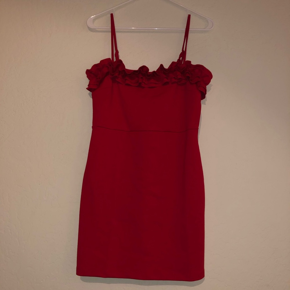 Red Ruffle Dress - Picture 6 of 7